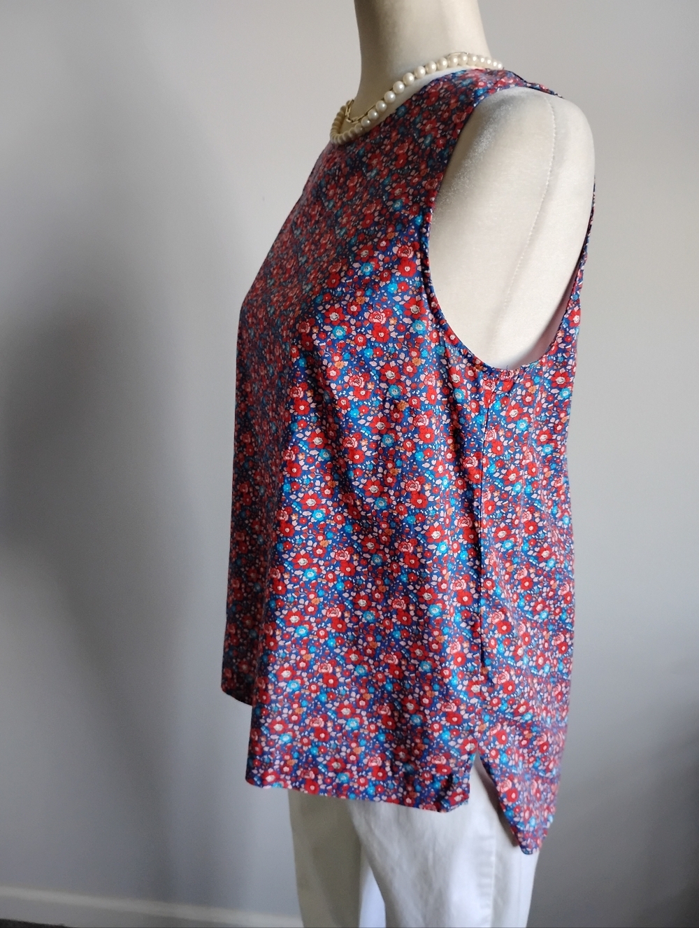 J. Crew Liberty Art Fabric Betsy Ann Blouse Red Blue Floral Cottagecore Size - Picture 5 of 13